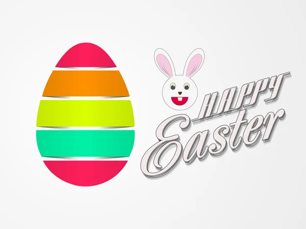 Hochglanz-Ei mit Hase für ein fröhliches Osterfest. — Stockvektor