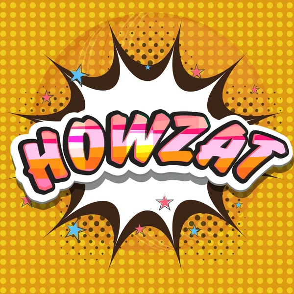 本文 Howzat クリケット コンセプトのスポーツ. — ストックベクタ