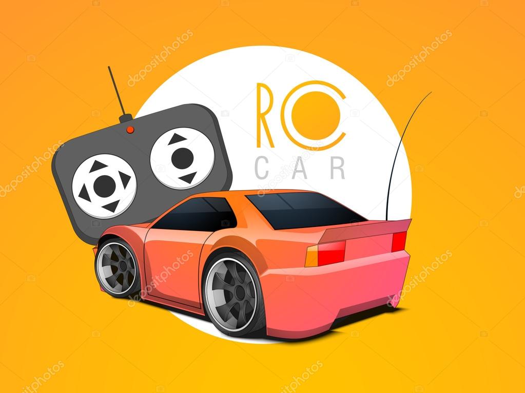 Concept of toy car with remote.