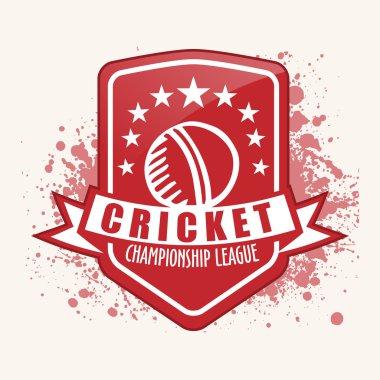 Kriket için vintage etiket, etiket veya etiket tasarım.