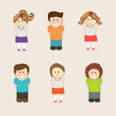 Çocuklar karakter kavramı.