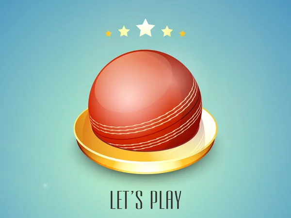 Cricket sports concept with red ball.