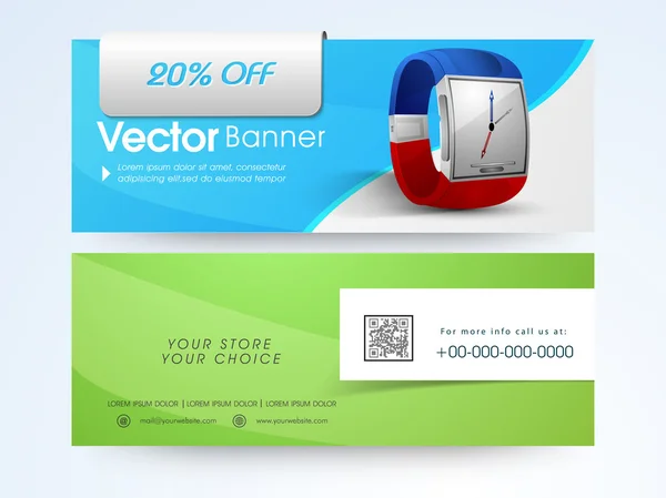 Web Headerbild vagy banner a watch. — Stock Vector