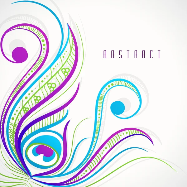 Design floral coloré élégant de plume de paon . — Image vectorielle