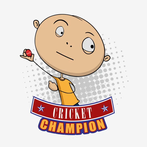 Concept de sport de cricket avec dessin animé . — Image vectorielle