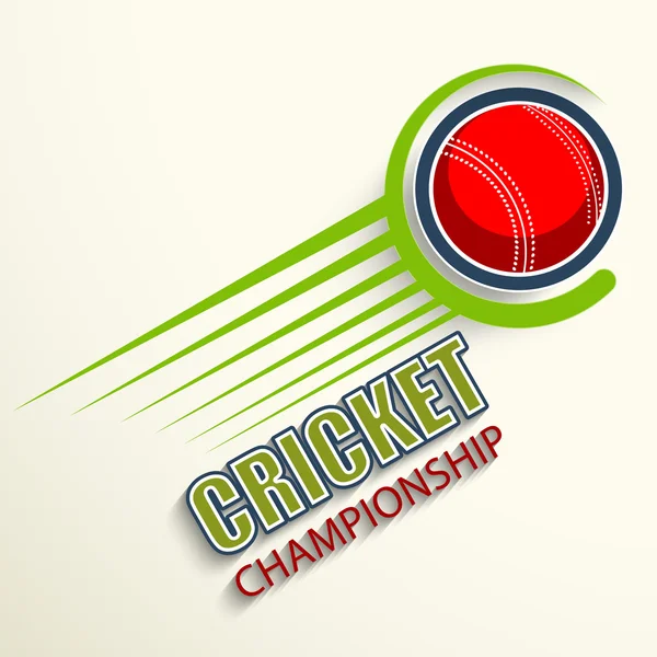 Red ball for Cricket Championship concept. — Stock Vector