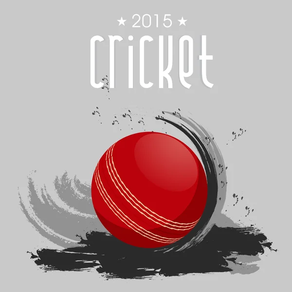 Bola vermelha para Cricket 2015 . — Vetor de Stock