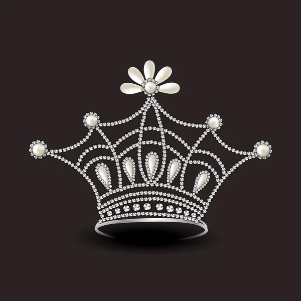 Creative stylish diamond crown. — Stock Vector