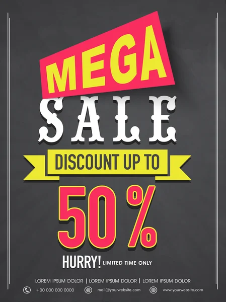 Mega sale flyer, banner or template design.