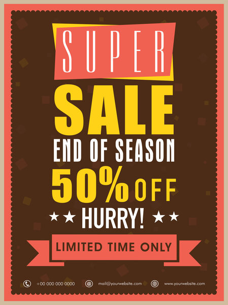 End of season sale flyer, banner or template.