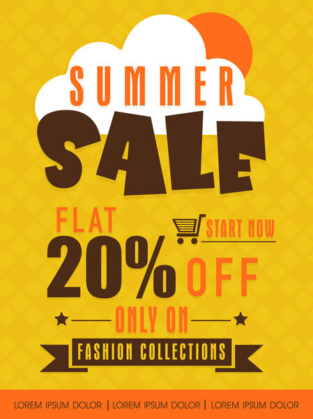 Summer sale flyer, banner or poster.