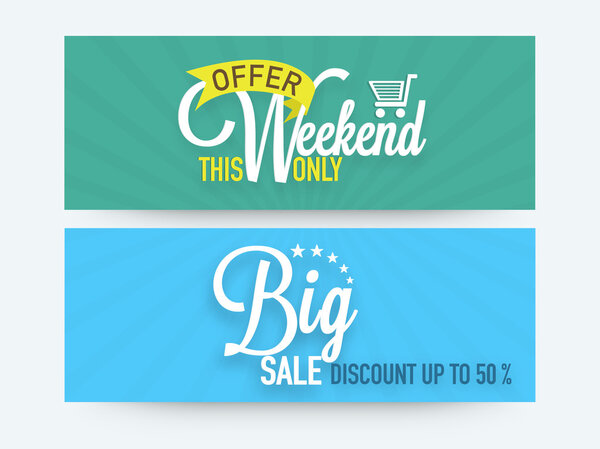 Big sale web header or banner set.