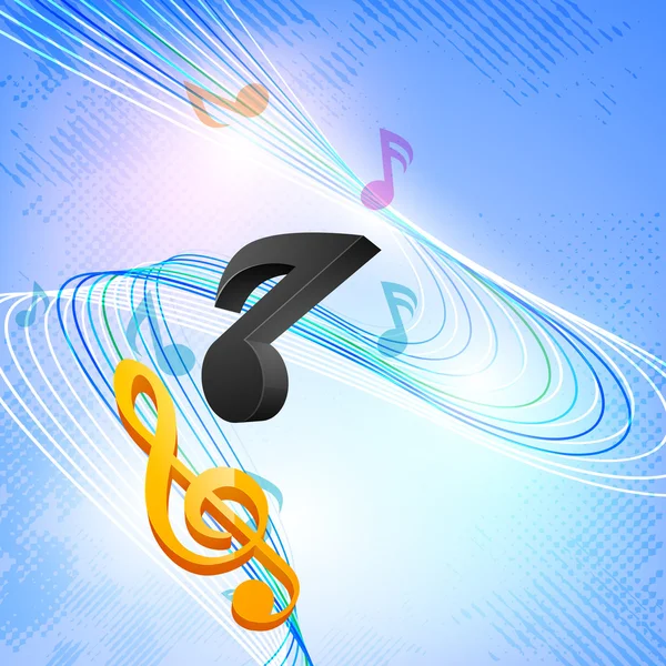 Concetto di musica con note musicali . — Vettoriale Stock