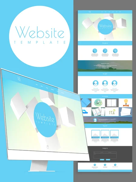 Diseño de plantilla de sitio web con estilo . — Vector de stock