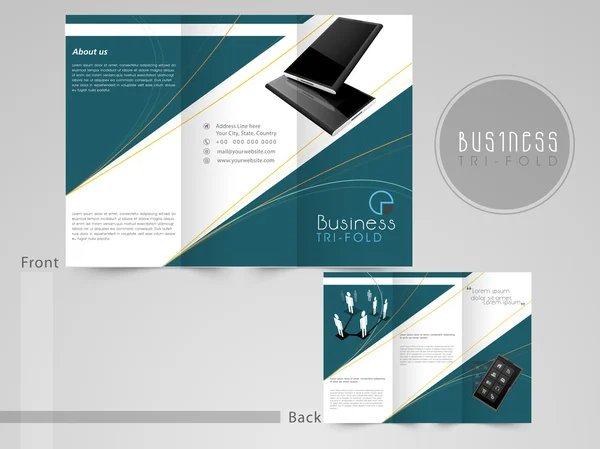 Concetto di business trifold flyer . — Vettoriale Stock