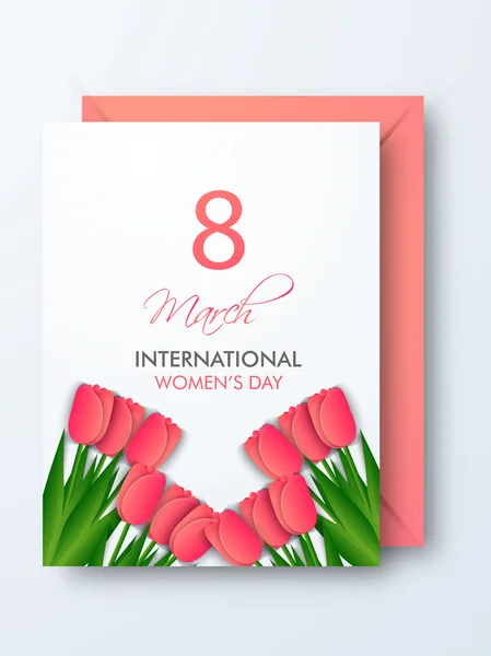 Women's Day celebration greeting card design. — Stock Vector