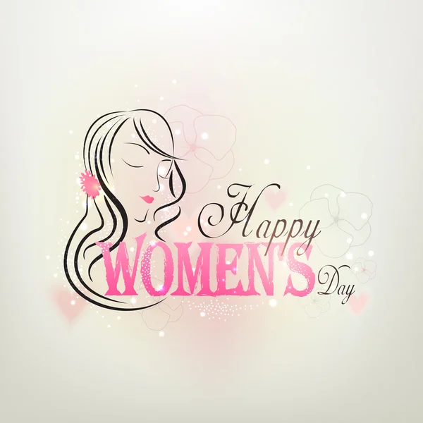 Greeting card design for International Women's Day celebration. — Stock Vector