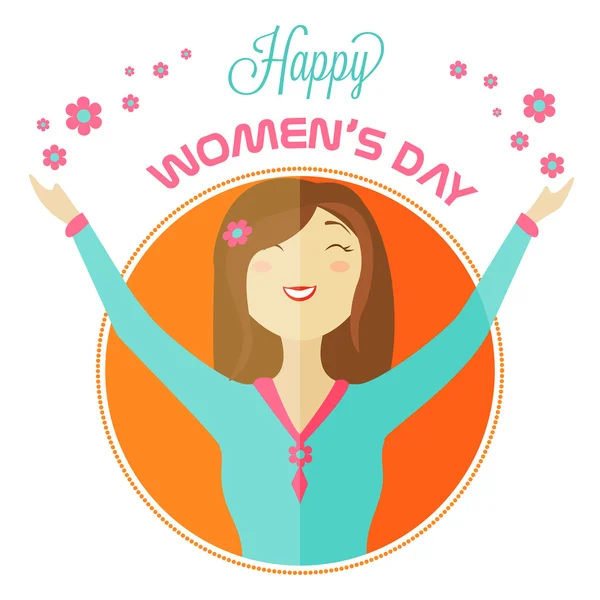 Diseño de tarjetas de felicitación para la celebración del Día Internacional de la Mujer . — Vector de stock