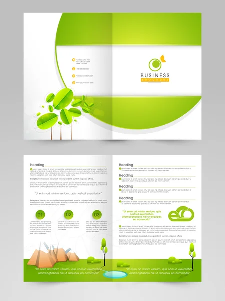 Folleto, folleto o plantilla para concepto ecológico . — Vector de stock