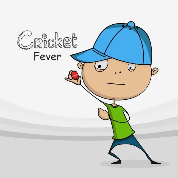 Divertida caricatura para Cricket . — Vector de stock