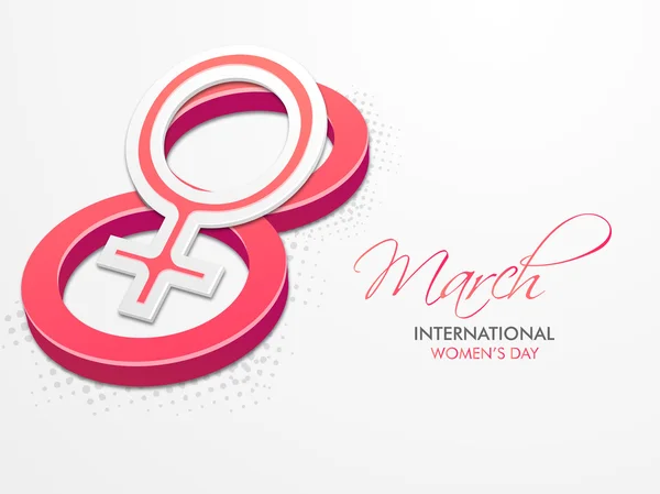 3D number 8 for International Women's Day celebration. — Stock Vector