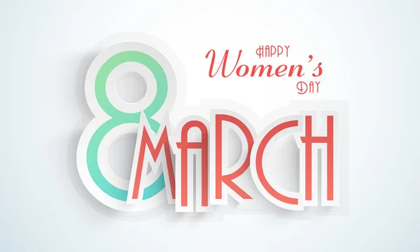 Papier tekst voor Happy Women's Day viering. — Stockvector