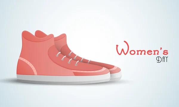 Happy Women 's Day celebration with trendy shoes . — стоковый вектор