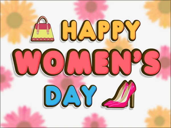 Plakát nebo nápis Happy žen den oslav. — Stockový vektor