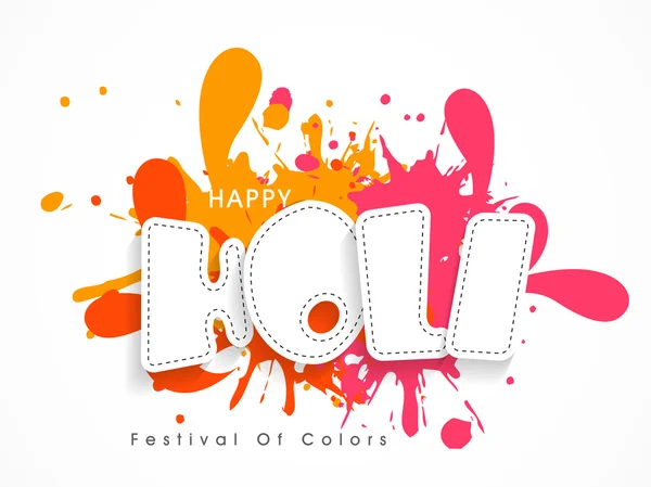 Plakát nebo nápis design pro Happy Holi oslava. — Stockový vektor