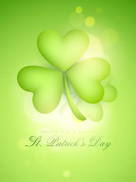 Happy St. Patrick's Day celebration with shamrock leaf. — Stock Vector