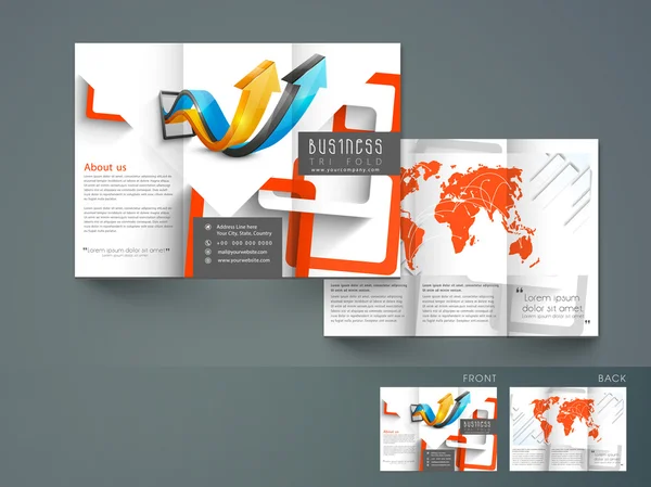 Brochure, catalogue et dépliant professionnels triples à des fins professionnelles . — Image vectorielle