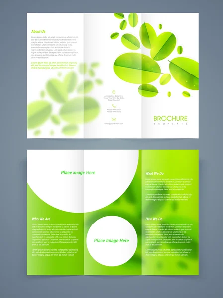 Guardar folleto de ecología, plantilla o diseño de folleto . — Vector de stock