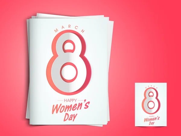 Tarjeta de felicitación para la celebración del Día Internacional de la Mujer . — Vector de stock