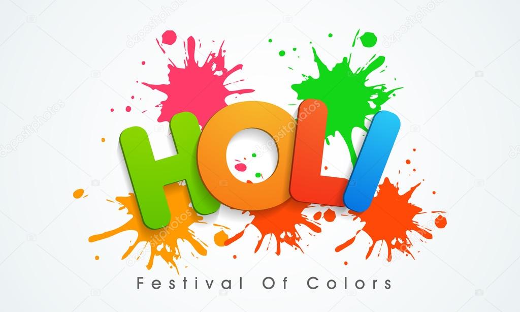 Poster or banner design for Happy Holi celebration.
