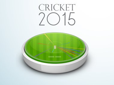 Kriket kavramı için 3D stadyum gösteren topa vurdu.