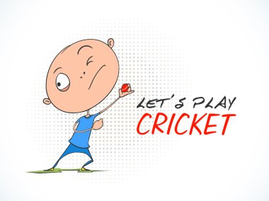 Kriket spor konsepti ile çizgi film.