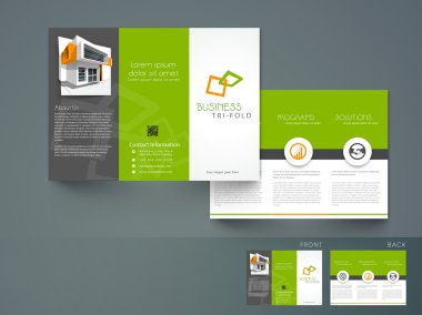 Professional trifold brochure, catalog and flyer template. clipart