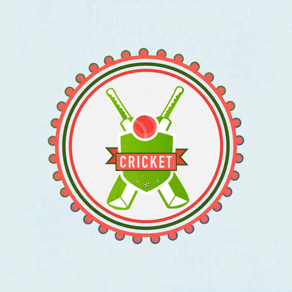 Badge or label for cricket sports concept. — 图库矢量图片