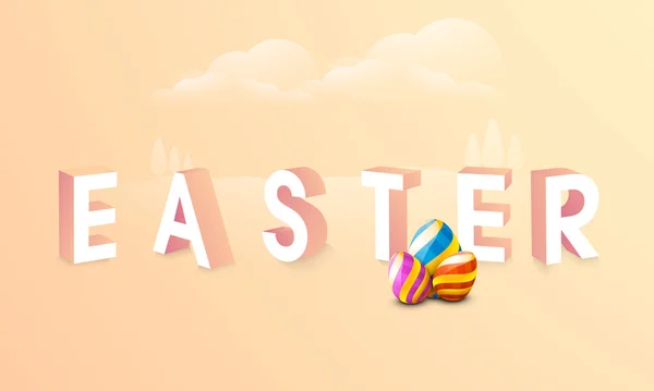 Poster or banner design for Happy Easter celebration. — Stock Vector