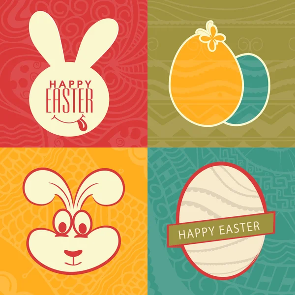 Etiqueta engomada, etiqueta o etiqueta de diseño para la celebración de la Feliz Pascua . — Vector de stock