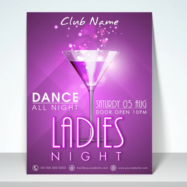 Stylish party flyer, banner or template design. — Stock Vector