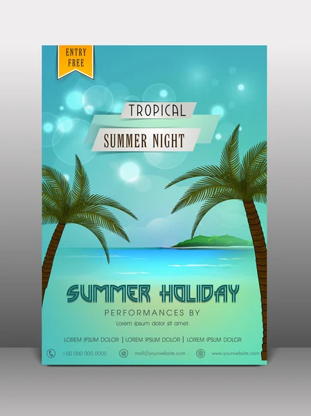 Flyer, bannière ou modèle de vacances d'été . — Image vectorielle
