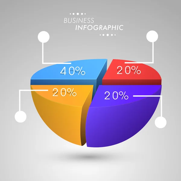 Koncepcja biznesu infografiki z wykresu kołowego. — Wektor stockowy