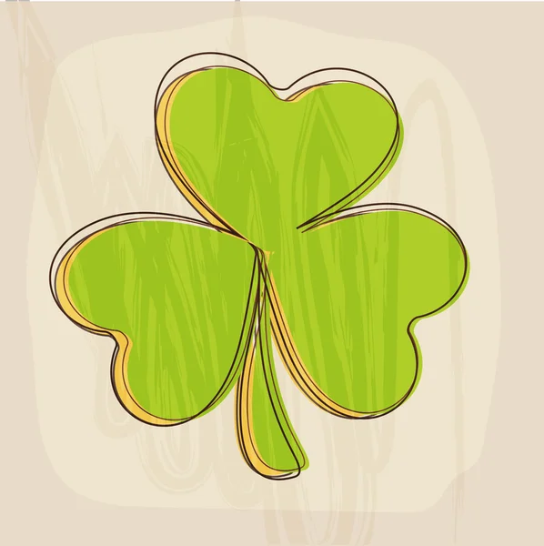 Joyeuse célébration de la Saint-Patrick avec feuille de trèfle . — Image vectorielle