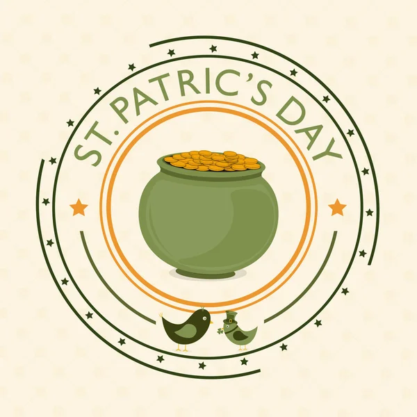 스탬프 또는 배지 디자인 행복 St. Patrick의 날. — 스톡 벡터