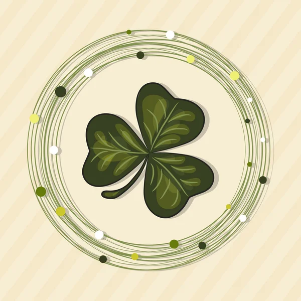 Happy St. Patrick de viering van de dag met shamrock blad. — Stockvector