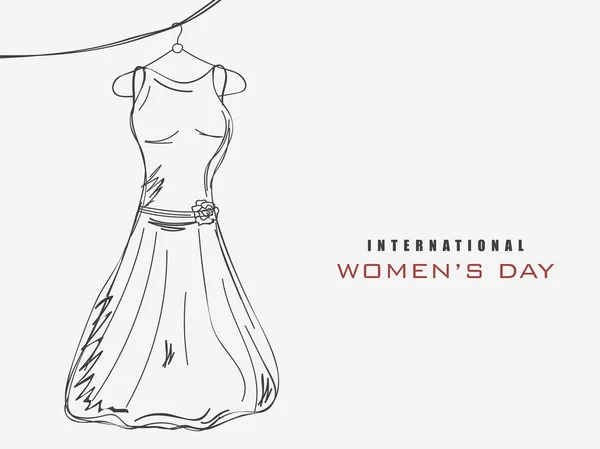 Internationale Frauentagsfeier mit Kleid. — Stockvektor