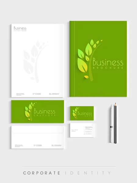 Stylish corporate identity kit for ecology. — Stock Vector