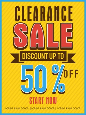 Clearance sale flyer, banner or template.