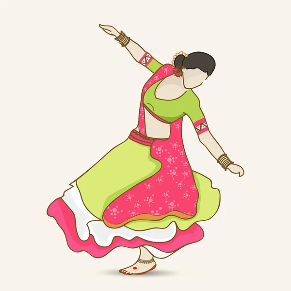 Traditionelle tanzende Frau. — Stockvektor